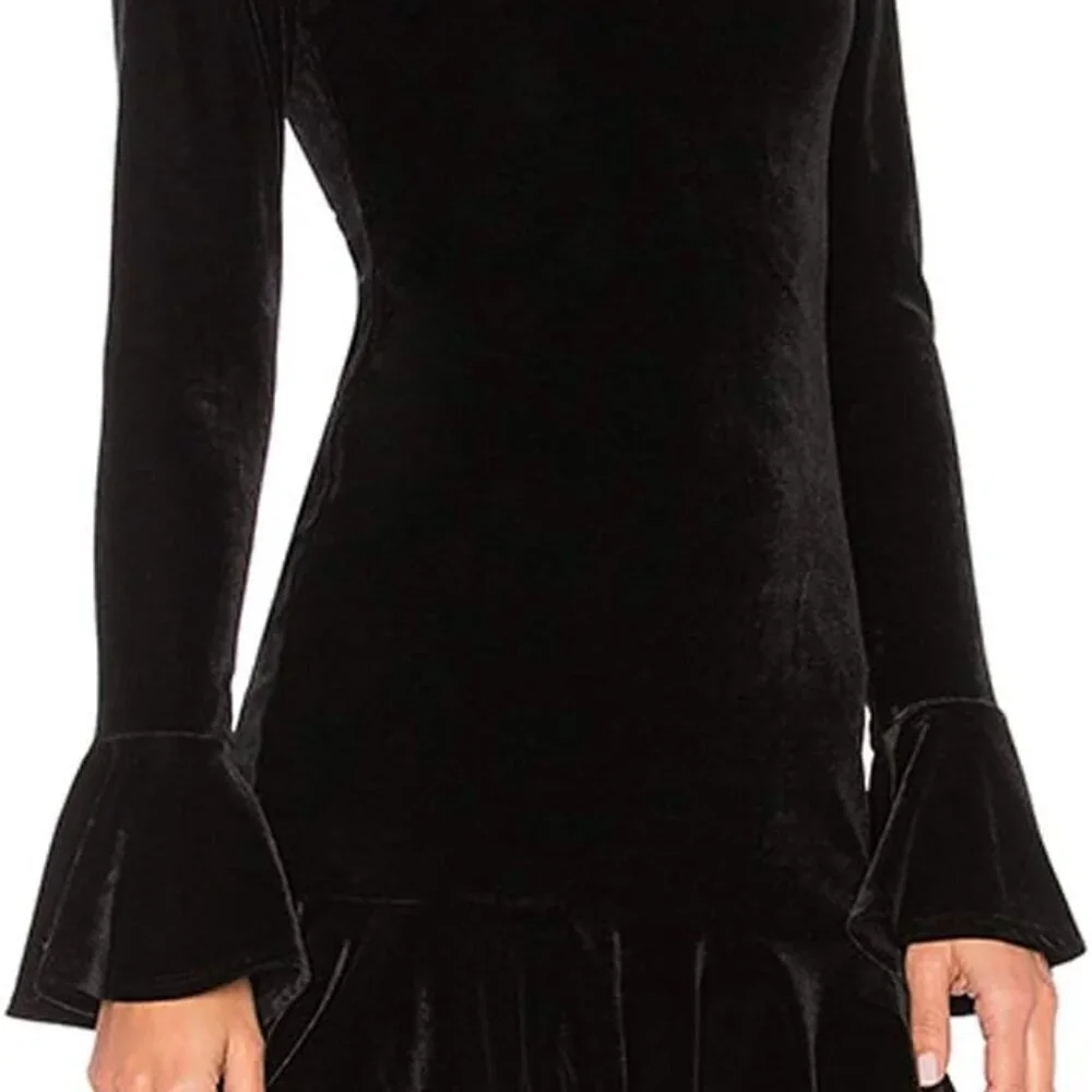 🖤 Velvet High Neck Long Sleeve Mini Dress – Size XL 🖤 - Picture 2 of 4